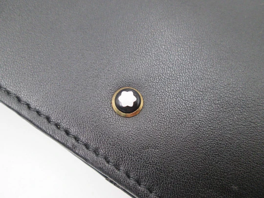 Montblanc gentelman's black leather card holder wallet. White star. Germany. 2000's