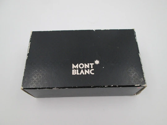 Montblanc shoe inkwell. Cut crystal and black resin lid. Original box. Germany. 1990's