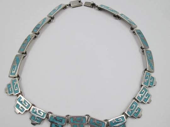 Necklace 925 Sterling Silver And Turquoise 1970\'s Mexico | El Coleccionista  Ecléctico