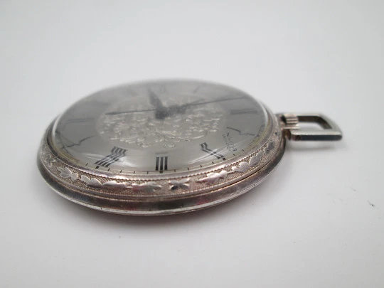 Numa. 925 sterling silver. Manual wind. Ornate dial and back. Sweep seconds hand. 1960's