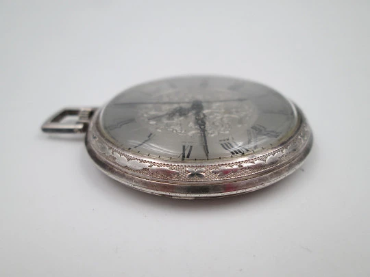 Numa. 925 sterling silver. Manual wind. Ornate dial and back. Sweep seconds hand. 1960's