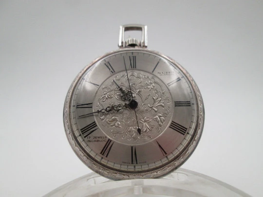 Numa. 925 sterling silver. Manual wind. Ornate dial and back. Sweep seconds hand. 1960's