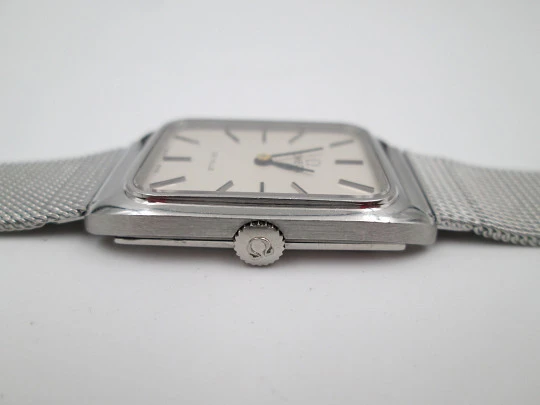 Omega De Ville ladie's watch. Stainless steel. Rectangular case. Manual wind. Bracelet