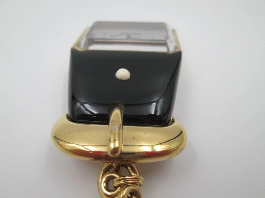 Omega De Ville women's pendant watch. Vermeil sterling silver & enamel. Chain