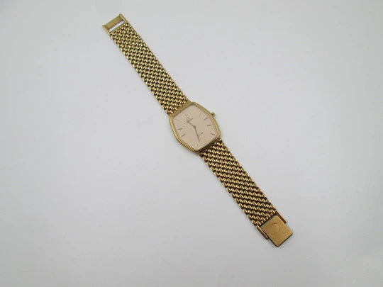 Omega De Ville. 20 microns gold plated and steel. Quartz. Bracelet. Swiss. 1980's