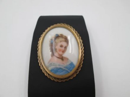 2024 Vintage 1950's Limoges Painted Porcelain Brooch