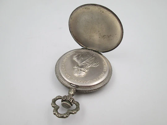 Prima open-faced pocket chronometer. Nickel plated metal. Independence of Brazil. 1922