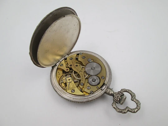 Prima open-faced pocket chronometer. Nickel plated metal. Independence of Brazil. 1922