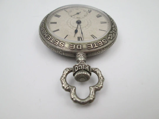 Prima open-faced pocket chronometer. Nickel plated metal. Independence of Brazil. 1922