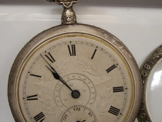 Prima open-faced pocket chronometer. Nickel plated metal. Independence of Brazil. 1922