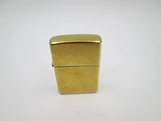 Rare Zippo petrol pocket lighter. High polished solid brass. Model 254. United States. 2021