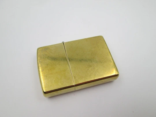 Rare Zippo petrol pocket lighter. High polished solid brass. Model 254. United States. 2021