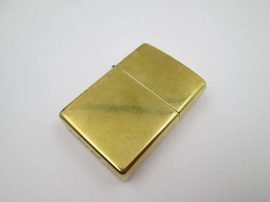 Rare Zippo petrol pocket lighter. High polished solid brass. Model 254. United States. 2021