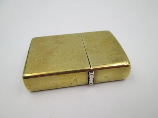 Rare Zippo petrol pocket lighter. High polished solid brass. Model 254. United States. 2021