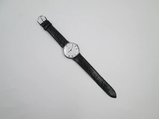 Reloj de vestir para caballero Cyma. Acero inoxidable. Cuerda manual. Estuche. 1970