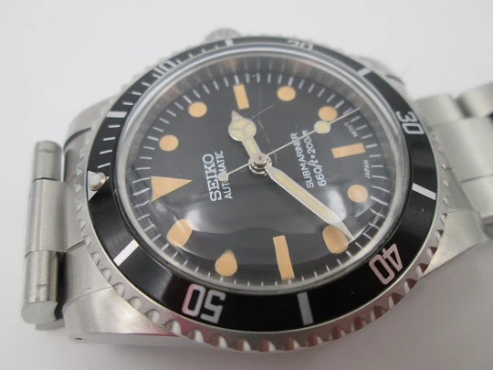 Reloj Seiko MOD Submariner. Acero inoxidable. Bisel giratorio. Brazalete. Automático