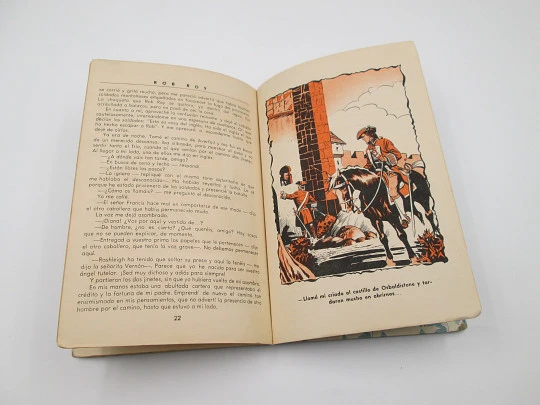 Rob Roy, illustrated youth book. Walter Scott. Corinto collection. Bruguera publisher, 1959