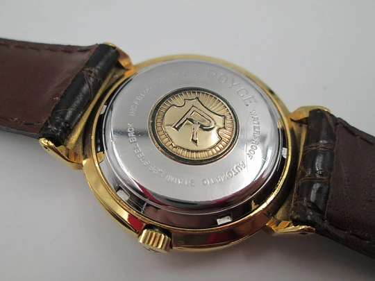 Royce Leadership automatic wristwatch. Stainless steel & gold plated. Calendar. 1960's