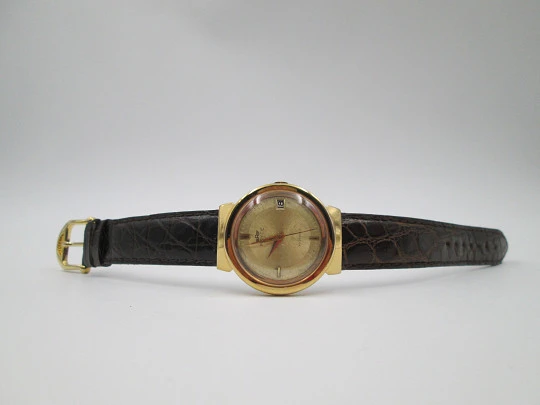 Royce Leadership automatic wristwatch. Stainless steel & gold plated. Calendar. 1960's