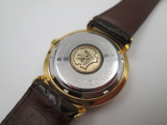 Royce Leadership automatic wristwatch. Stainless steel & gold plated. Calendar. 1960's