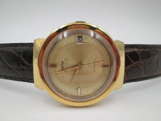 Royce Leadership automatic wristwatch. Stainless steel & gold plated. Calendar. 1960's