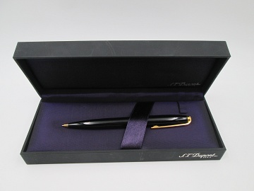 st dupont paris olympio ballpoint pen black lacquer