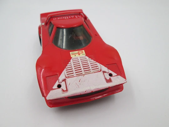 Scalextric. Coche Lancia Stratos Marlboro. Rojo y blanco. Exin. Referencia 4055