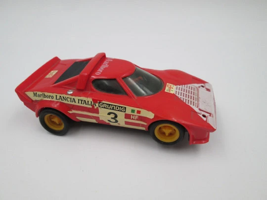 Scalextric. Coche Lancia Stratos Marlboro. Rojo y blanco. Exin. Referencia 4055