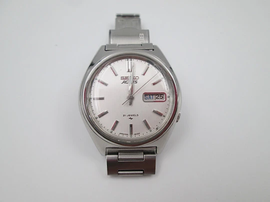 Seiko Actus. Acero inoxidable. Cuerda automática. Calendario. Brazalete. 1970