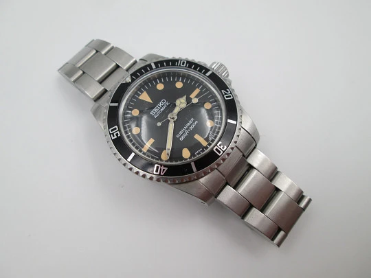 Seiko MOD Submariner men's watch. Stainless steel. Automatic. Rotating bezel. Bracelet