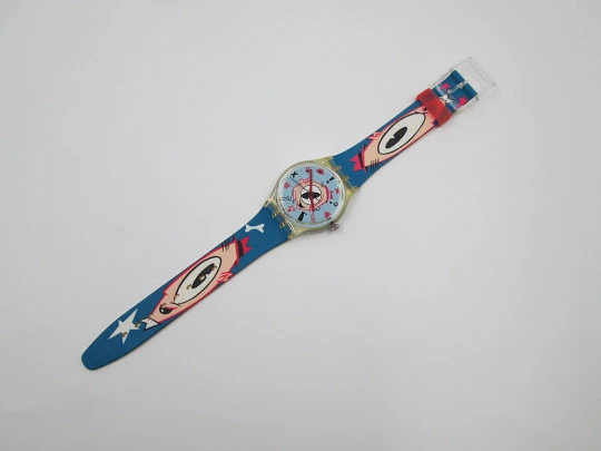 Swatch Gulp GK139. Colours plastic. Massimo Giacon. Quartz. Original box. 1991. Swiss