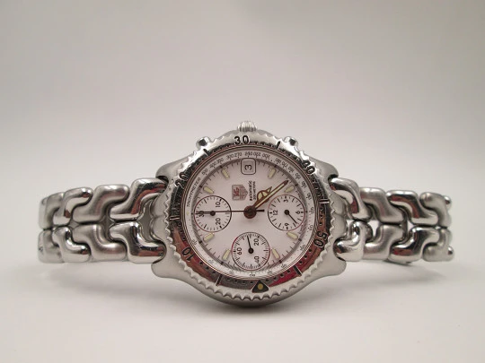 Tag Heuer Link 200 meters automatic chronograph. Stainless steel. Bracelet. 1990's