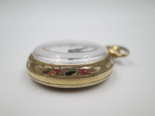 Thermidor women's pendant watch. Gold plated metal. Manual wind. Floral motifs. 1960's