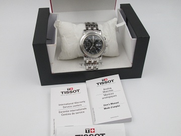 Tissot T-Lord black automatic chronograph watch T54142752