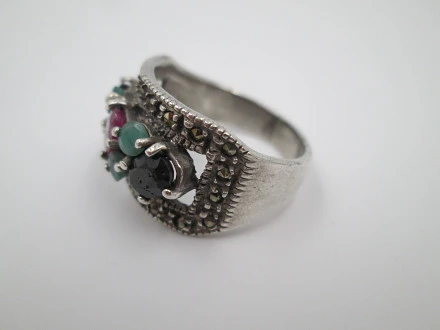 1970's Vintage selling Marcasite Sterling Silver Ring