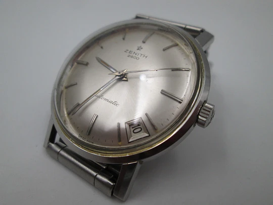 Zenith Stellina 2600. Acero inoxidable. Automático. Calendario. Brazalete. 1960