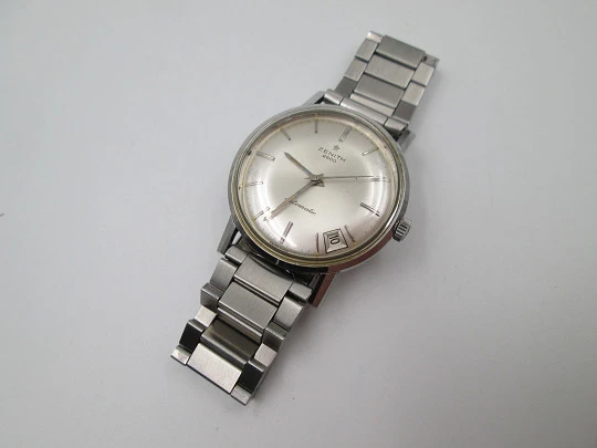 Zenith Stellina 2600. Stainless steel. Automatic. Calendar. Bracelet. 1960's