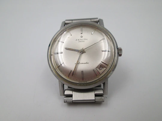 Zenith Stellina 2600. Stainless steel. Automatic. Calendar. Bracelet. 1960's