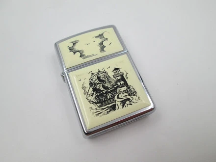 Cheapest NEW Zippo Lighter Scrimshaw Ship Lighthouse