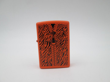 Light blue geometric mesh pattern Monogram Zippo Lighter