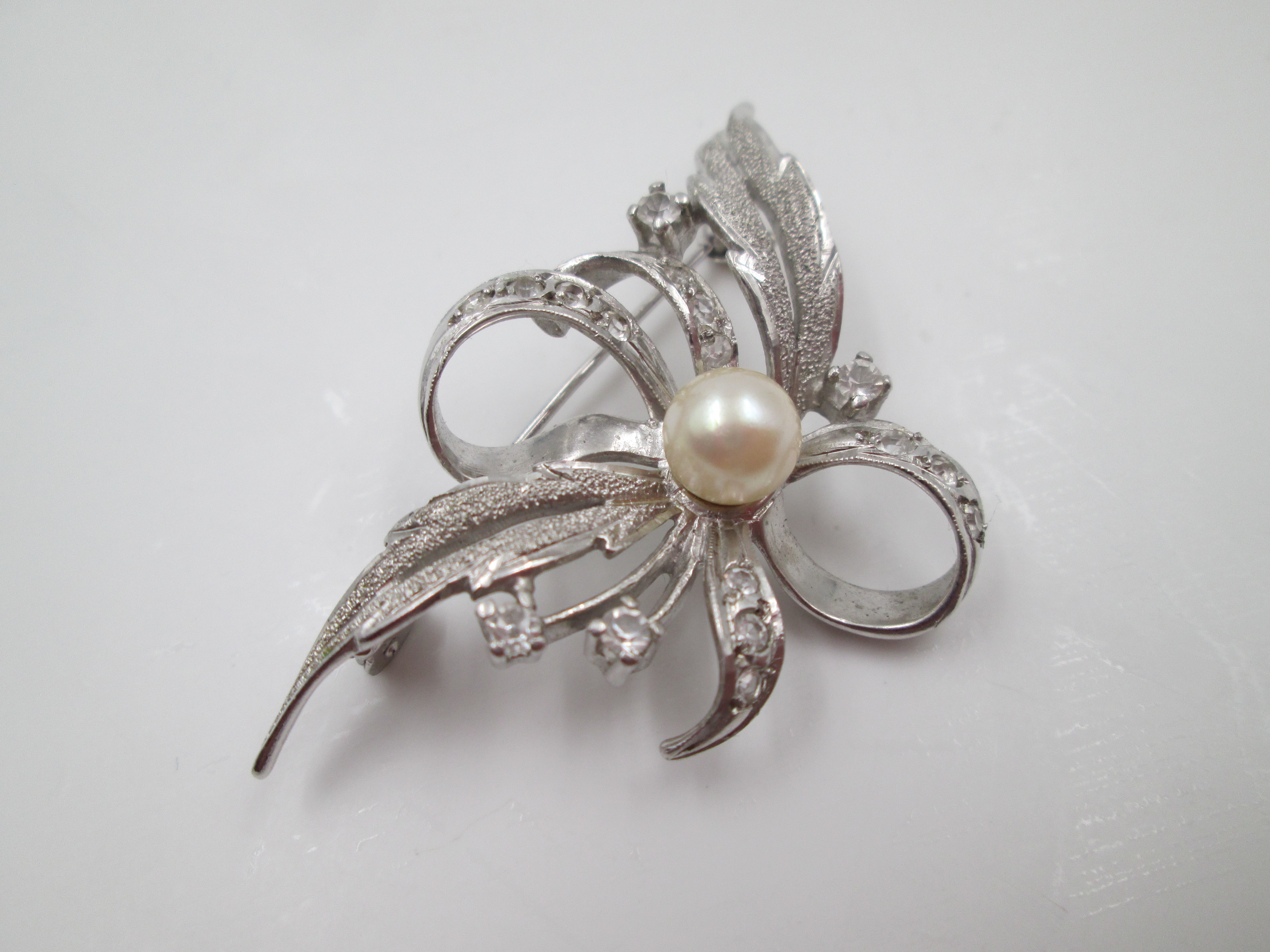 Crystal Flower Brooches for Women 10360-Silver