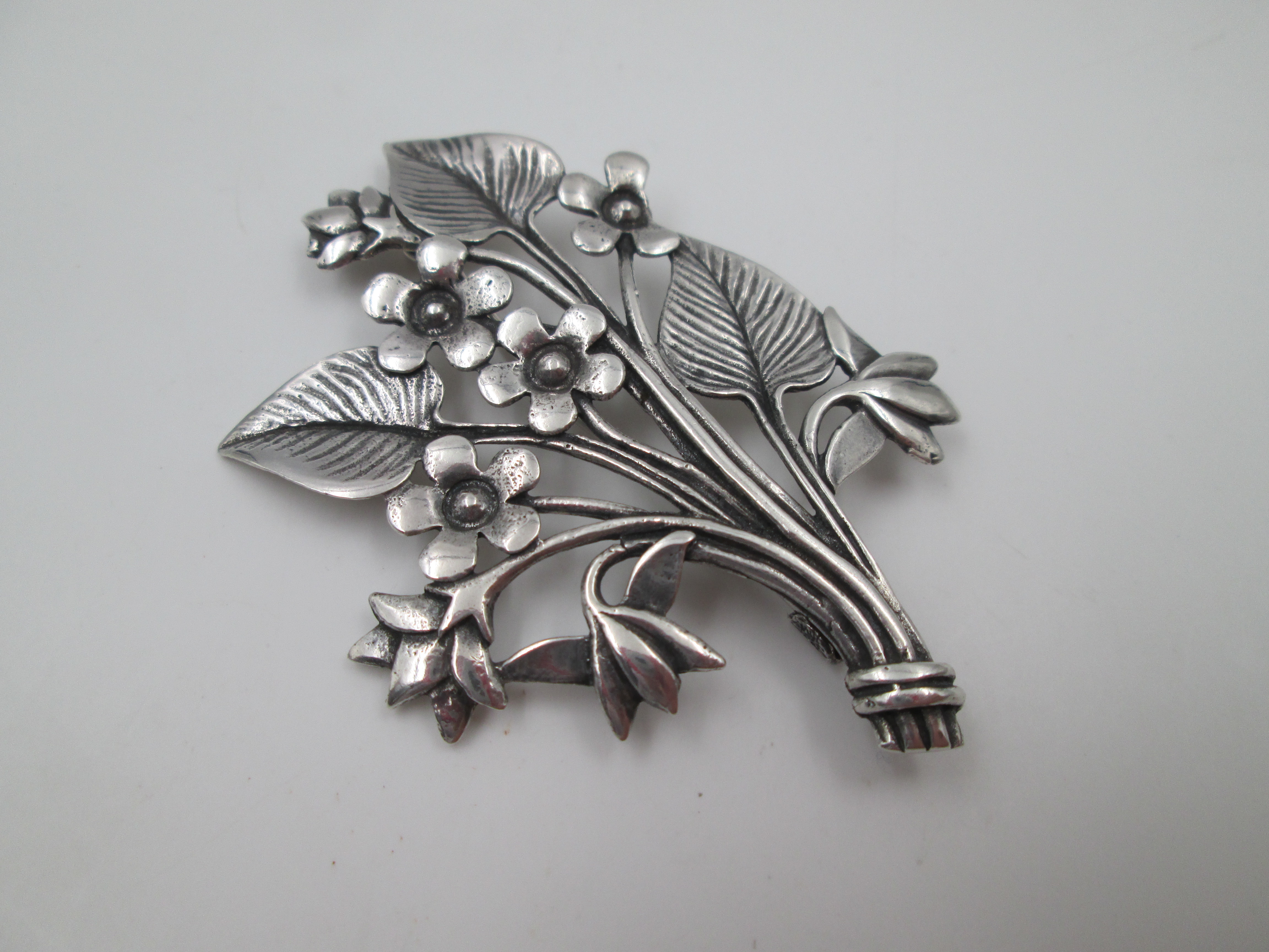 Fashion leaf Feather 925 sterling silver Brooches for Women
