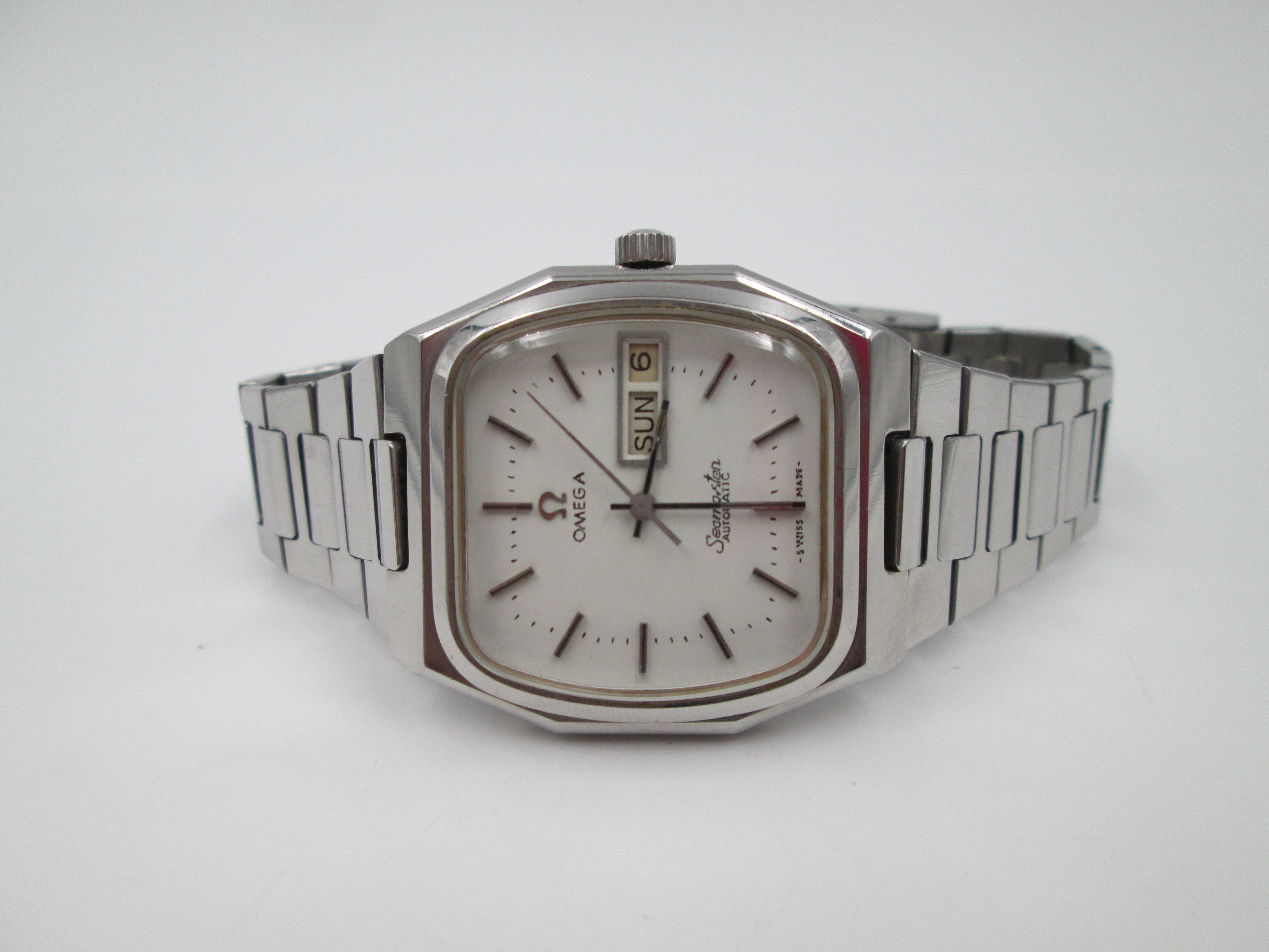 omega seamaster automatic steel calendar bracelet 1970s