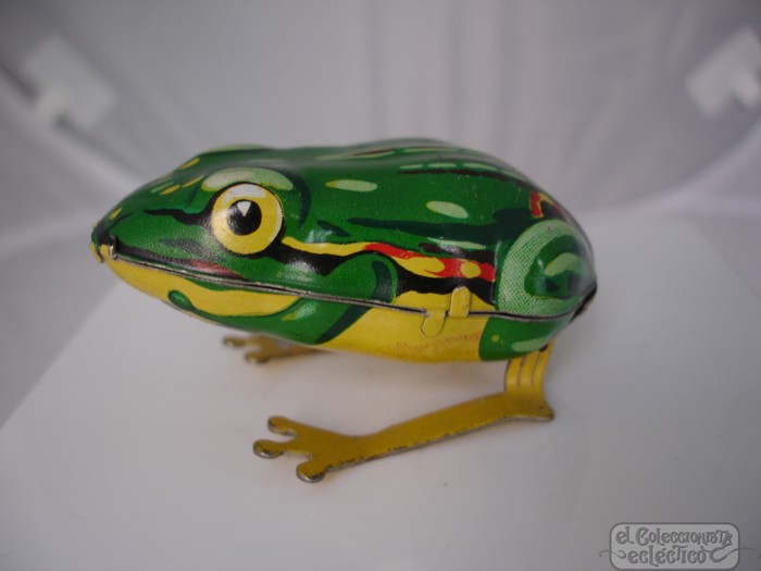 VINTAGE Tin Litho Wind up Toy Frog West Germany