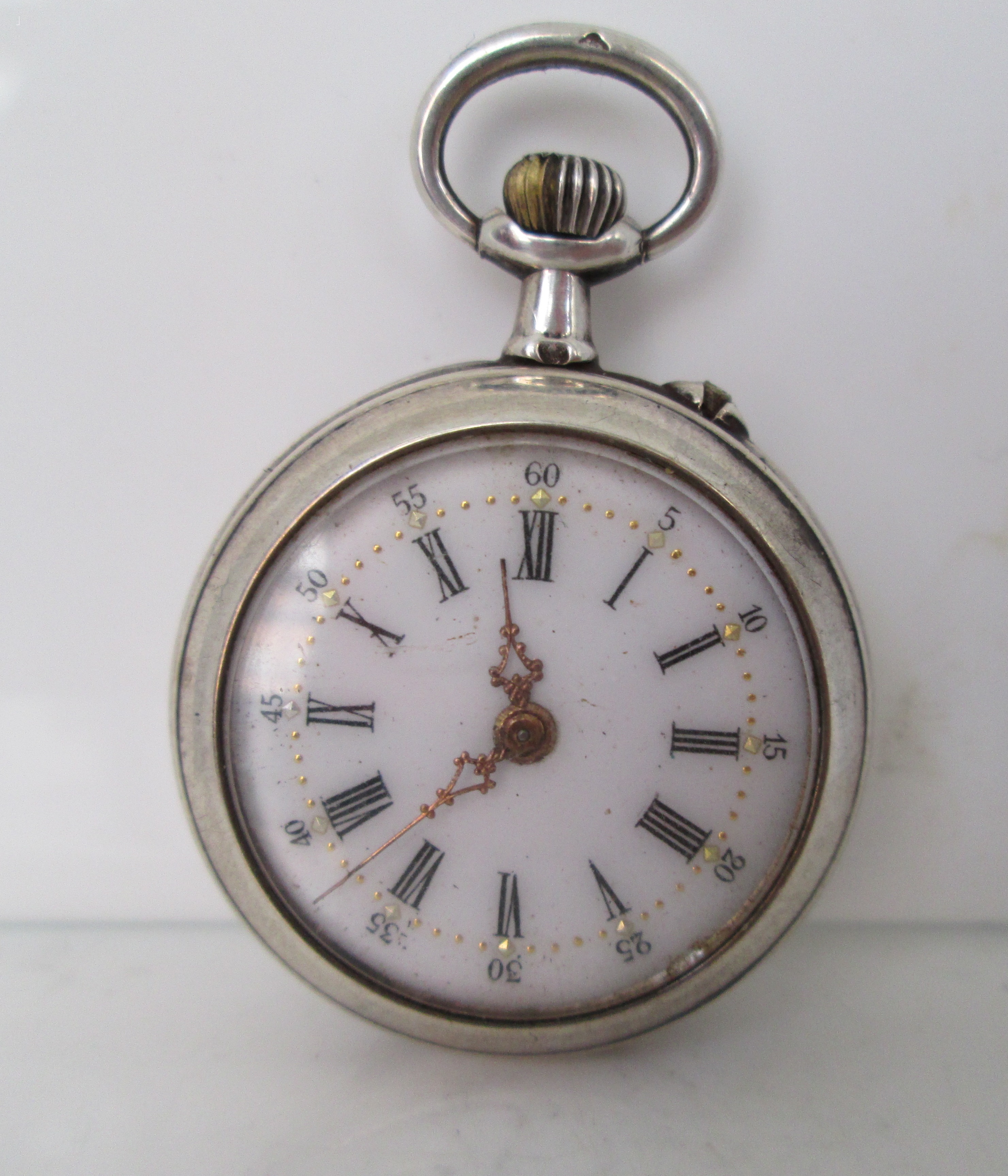 reloj bolsillo mujer plata dial porcelana